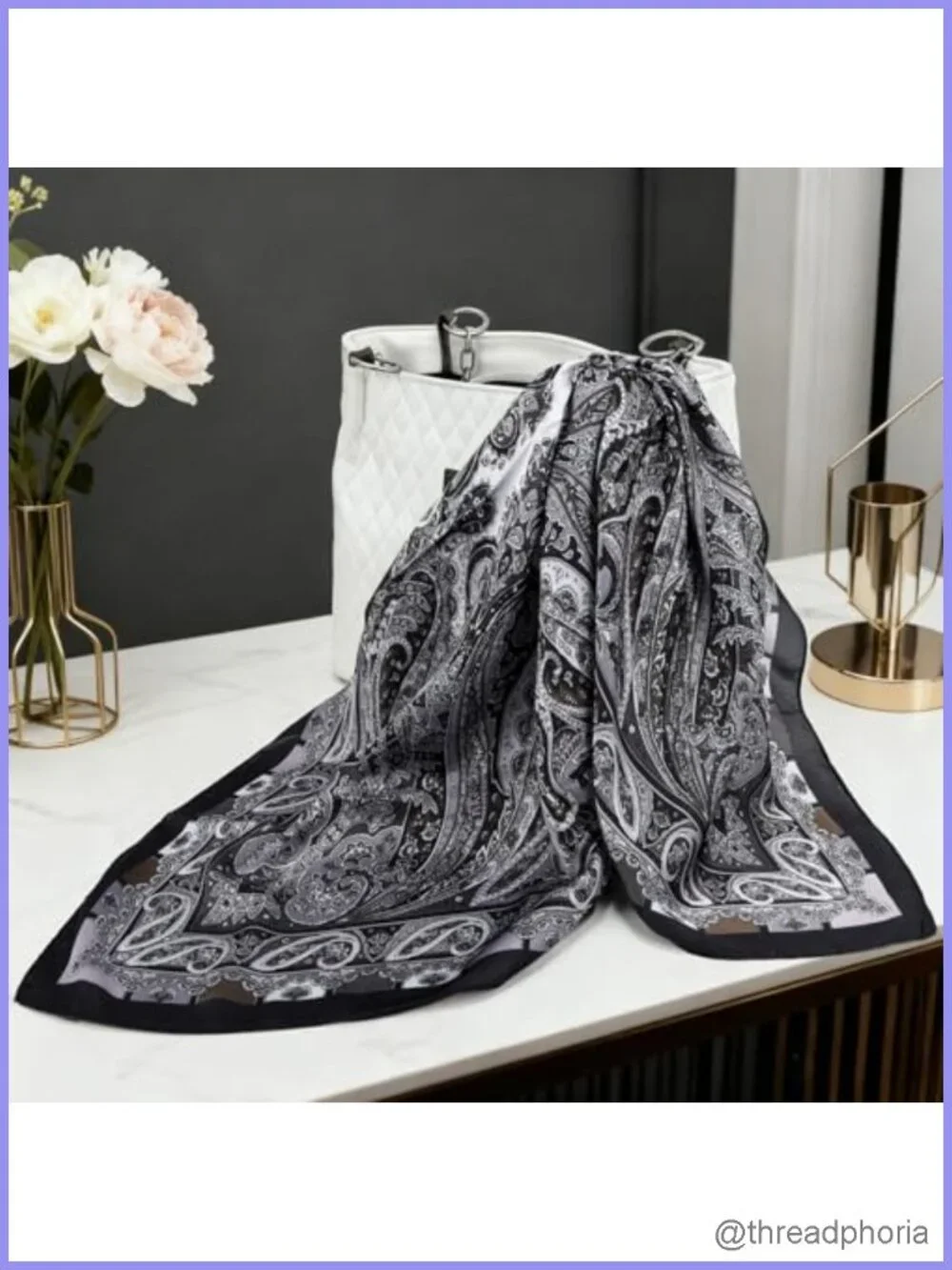 Satin Silk Hair Scarf 3 Pack 27.5 Inch Large Square Head Wrap Bandana